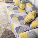 Waschbarer Baumwollsofaüberwurf mit kunstvollem geometrischen Muster