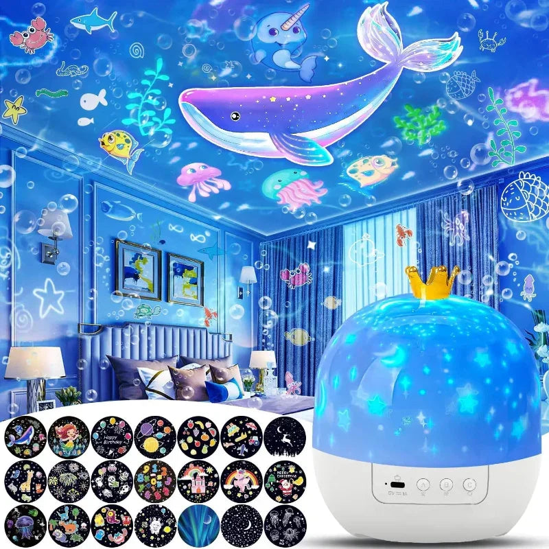 360° Rotating Night Light Projector for Galaxy Display