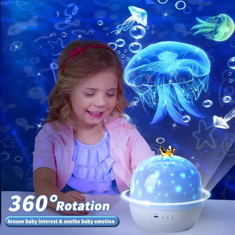 360° Rotating Night Light Projector for Galaxy Display