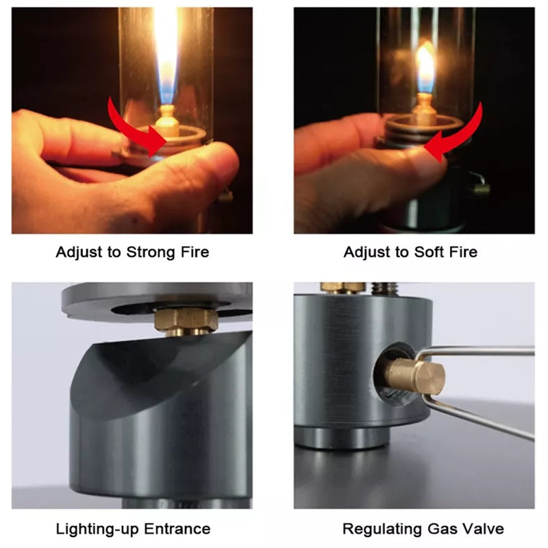 Tragbare Gaslampe mit einstellbarer Helligkeit