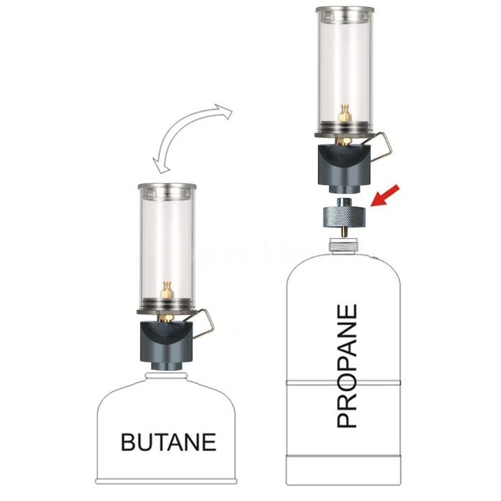 Tragbare Gaslampe mit einstellbarer Helligkeit