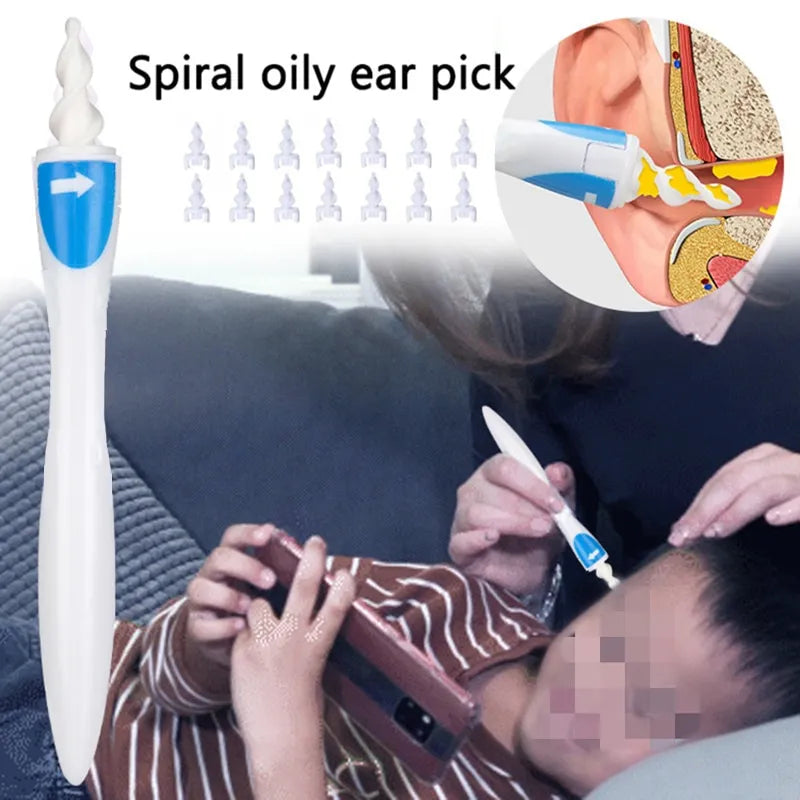 Soft Silicone Tip Earwax Cleaner with Gentle Spiral Design