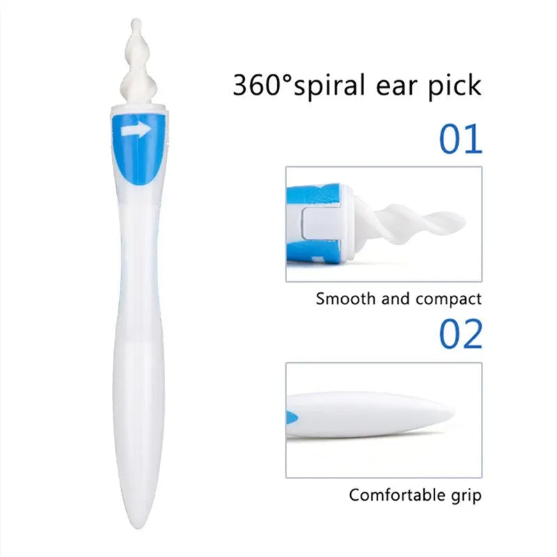 Soft Silicone Tip Earwax Cleaner with Gentle Spiral Design