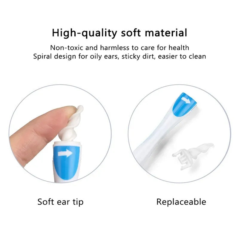 Soft Silicone Tip Earwax Cleaner with Gentle Spiral Design