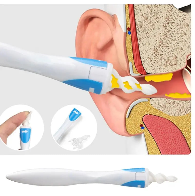 Soft Silicone Tip Earwax Cleaner with Gentle Spiral Design