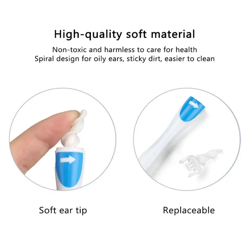 Soft Silicone Tip Earwax Cleaner with Gentle Spiral Design
