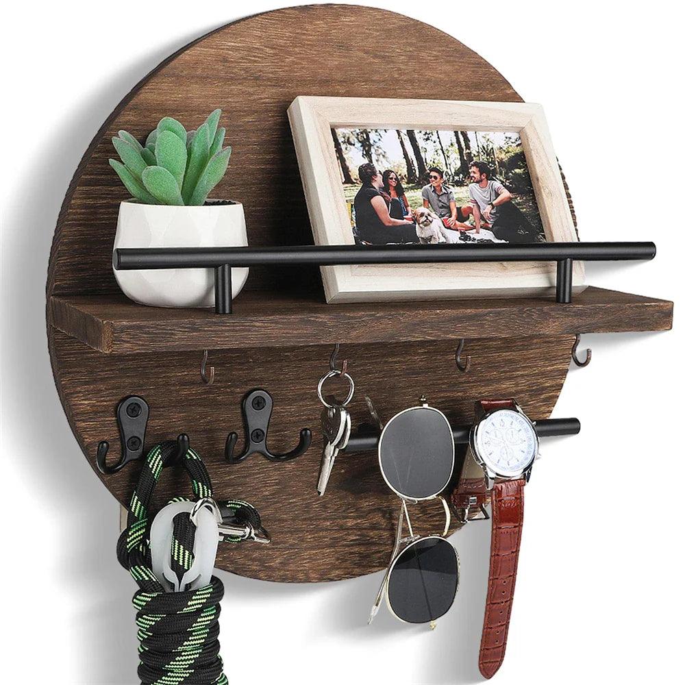 Eleganter Schlüsselhalter aus Holz für Ihre Wand