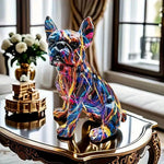 Künstlerische Bulldoggen-Skulptur im Graffiti-Stil für Ihr Zuhause