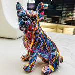 Künstlerische Bulldoggen-Skulptur im Graffiti-Stil für Ihr Zuhause