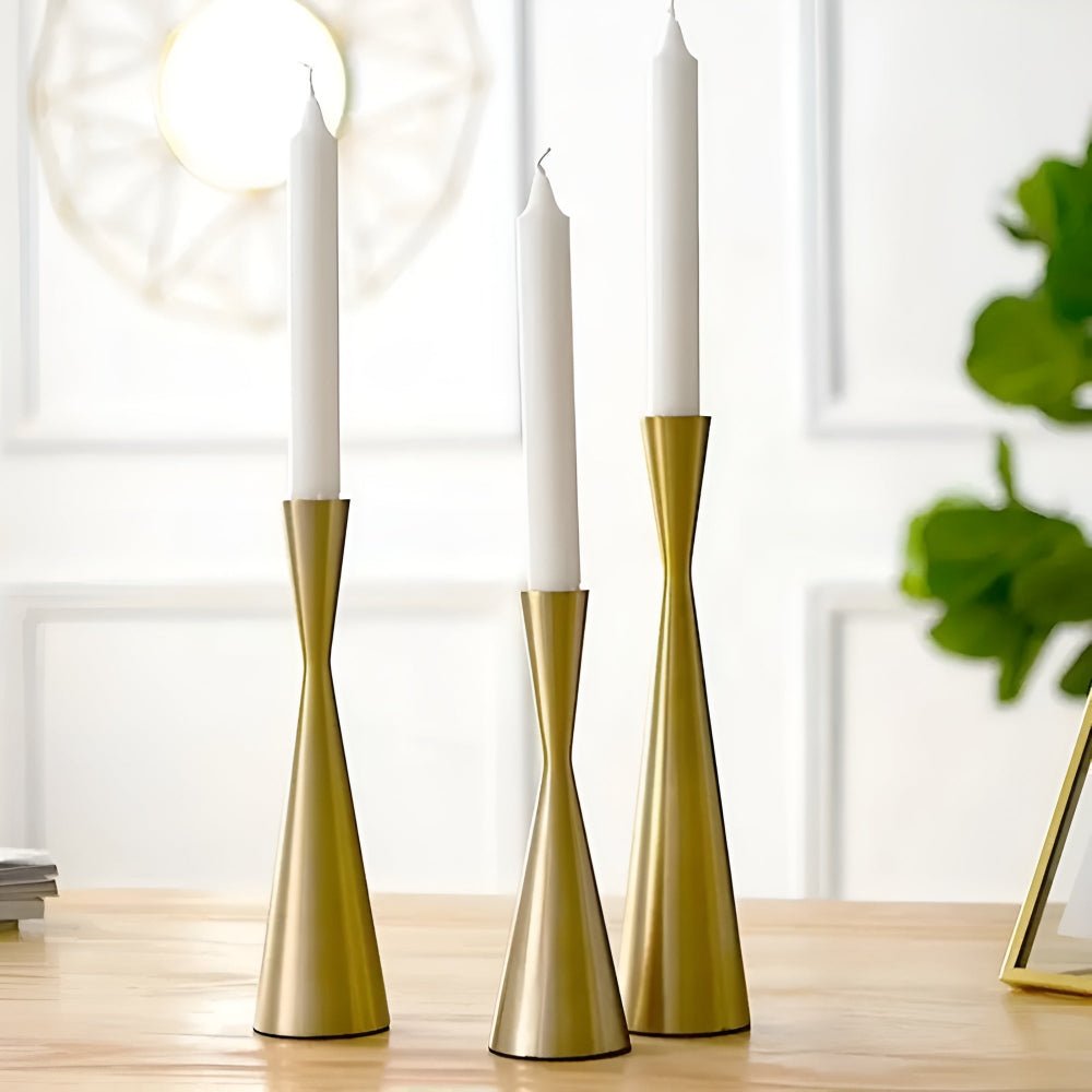Luxuriöse Kerzenhalter aus Messing - 3er Set für Zuhause