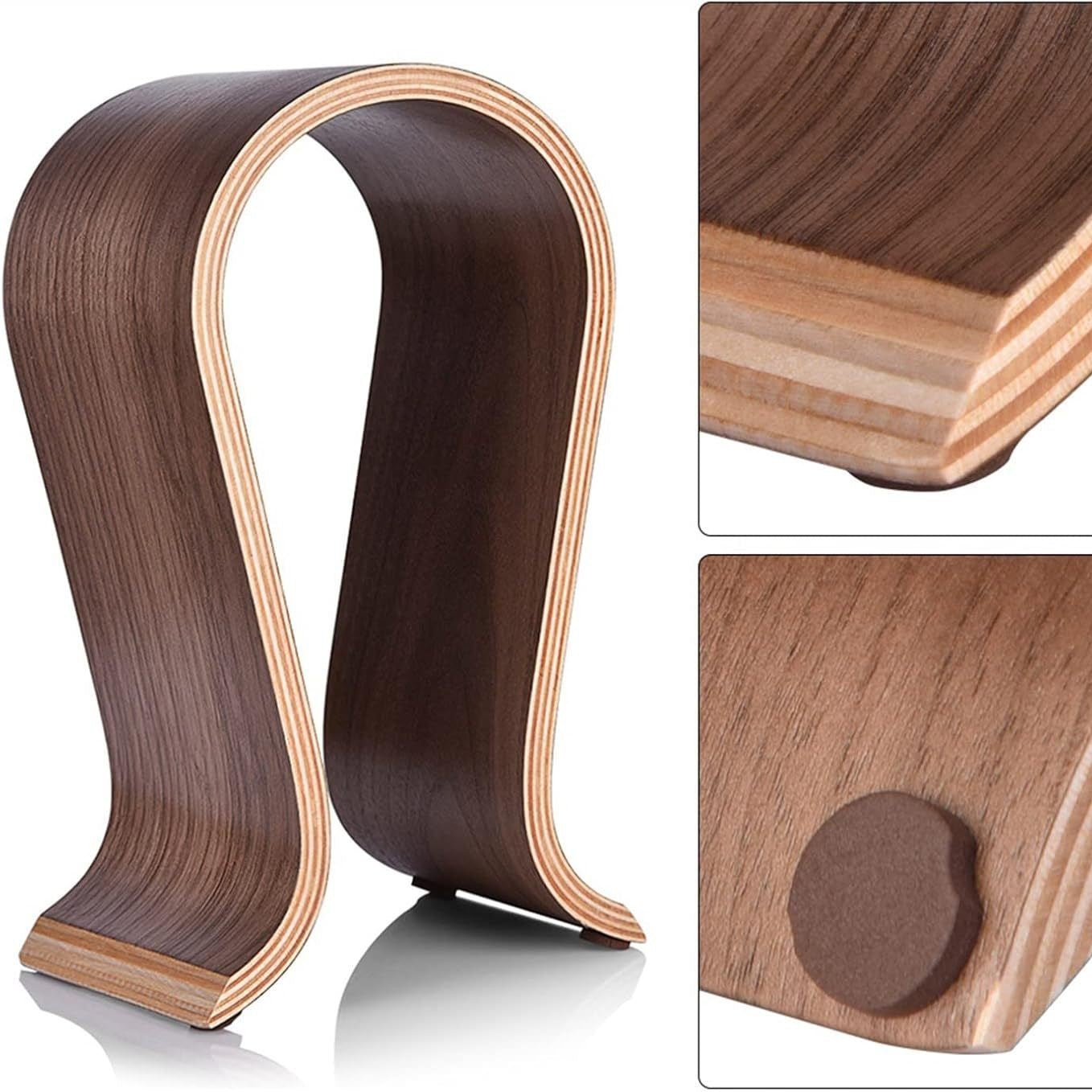 Eleganter Kopfhörerhalter aus Eichenholz - Omega-Design