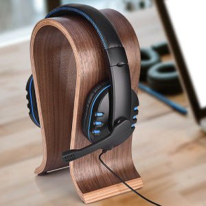 Eleganter Kopfhörerhalter aus Eichenholz - Omega-Design