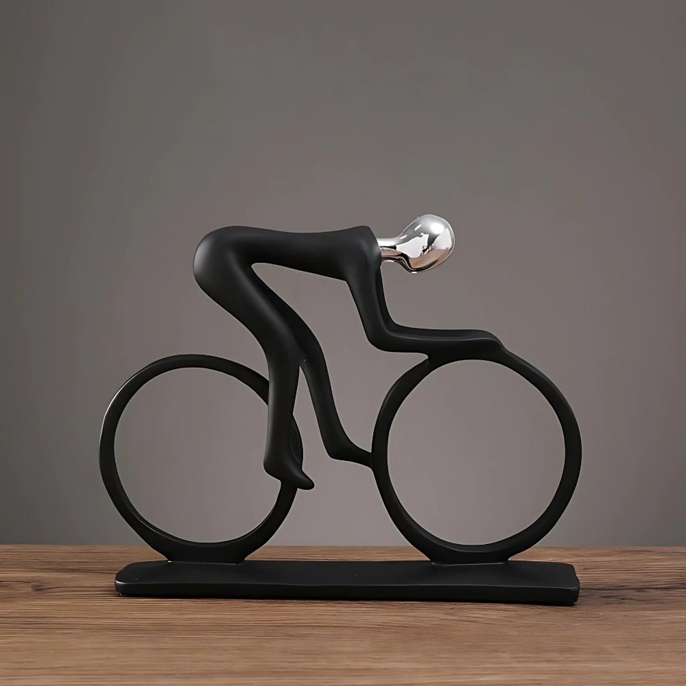 Fahrradfahrer Kunstwerk - Stilvolles Harzdesign für Ihre Räume