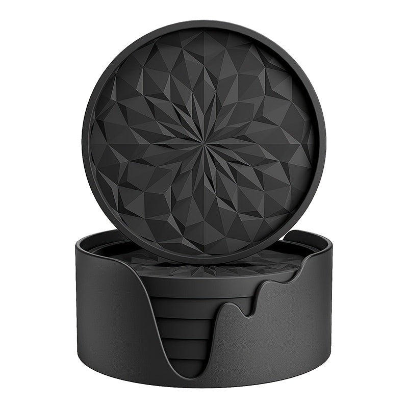 ElegantSafe - Rutschfeste Untersetzer für Gläser – 6er Set mit Halter