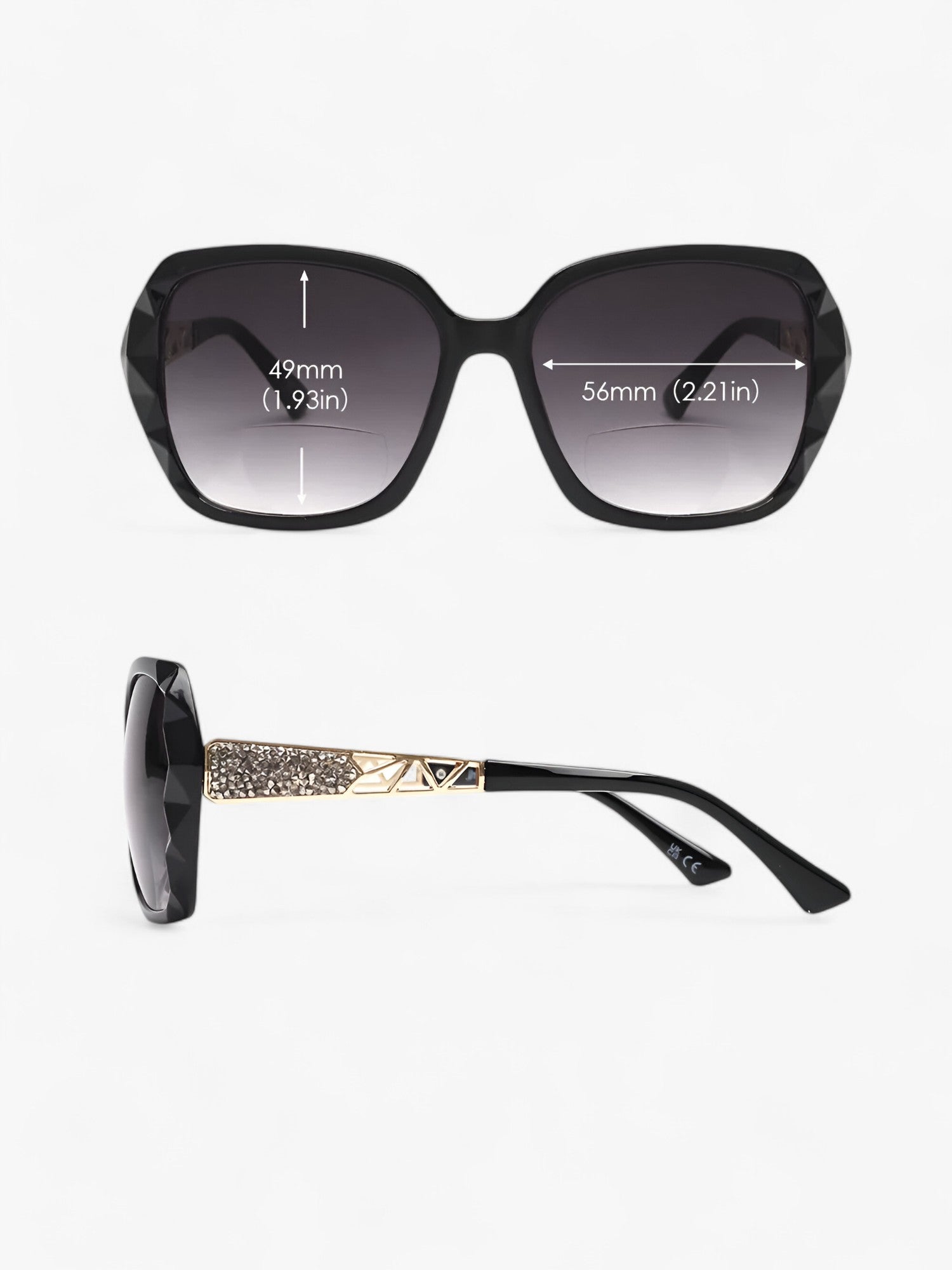Stilvolle Damen-Sonnenbrille mit bifokaler Linse und UV-Schutz