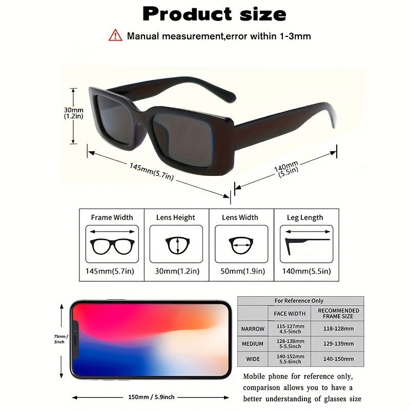 Elegante Sonnenbrille mit modernem quadratischen Design - Schwarz