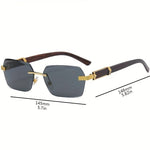 Lichtdurchlässige Randlose Sonnenbrille mit Facettenlinsen