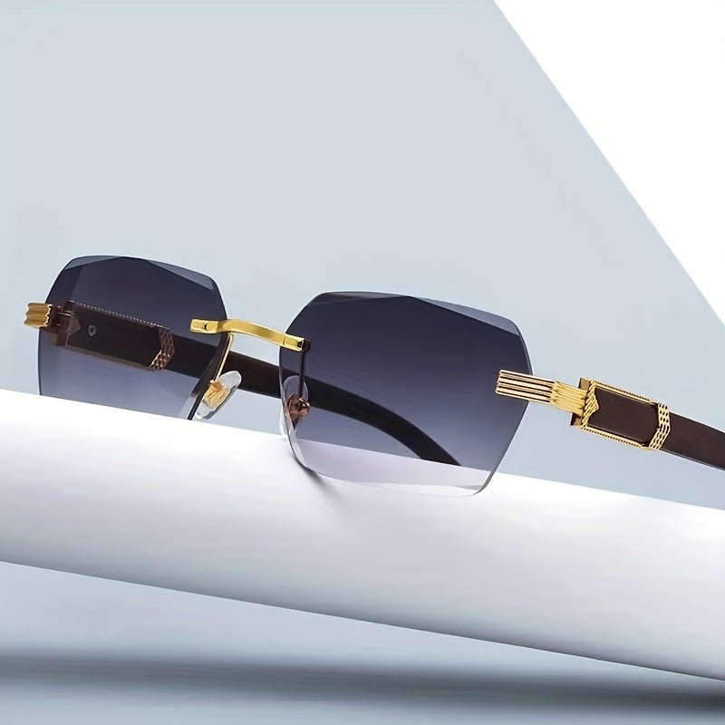 Lichtdurchlässige Randlose Sonnenbrille mit Facettenlinsen