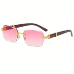 Lichtdurchlässige Randlose Sonnenbrille mit Facettenlinsen