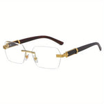 Lichtdurchlässige Randlose Sonnenbrille mit Facettenlinsen