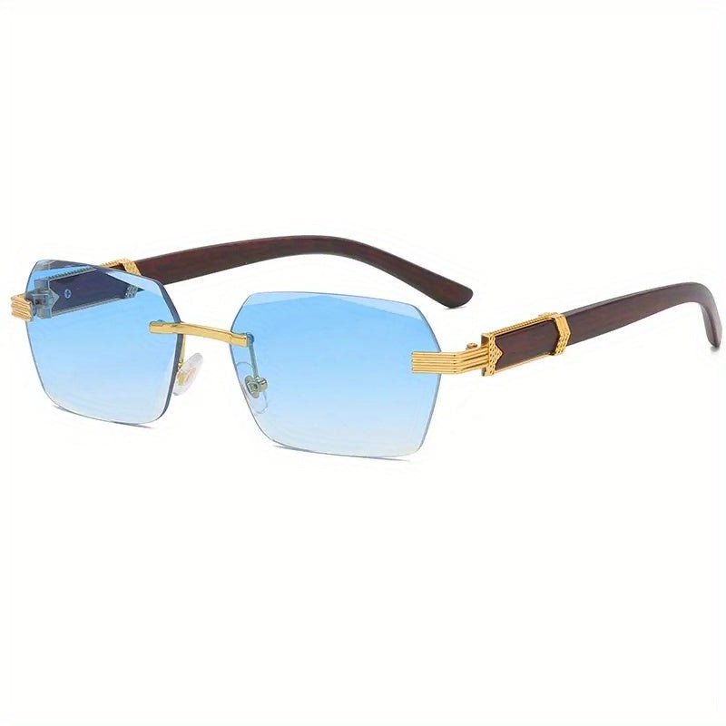 Lichtdurchlässige Randlose Sonnenbrille mit Facettenlinsen