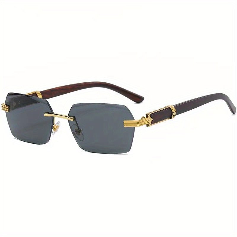 Lichtdurchlässige Randlose Sonnenbrille mit Facettenlinsen