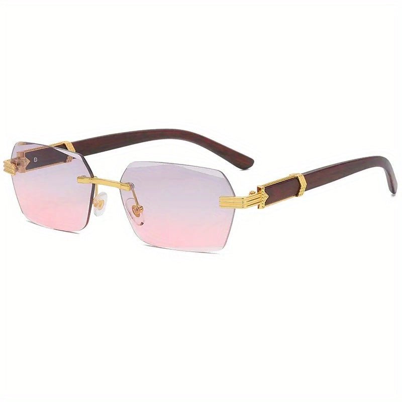 Lichtdurchlässige Randlose Sonnenbrille mit Facettenlinsen