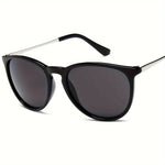 Retro-Stil Sonnenbrille mit Metallrahmen - Schwarz