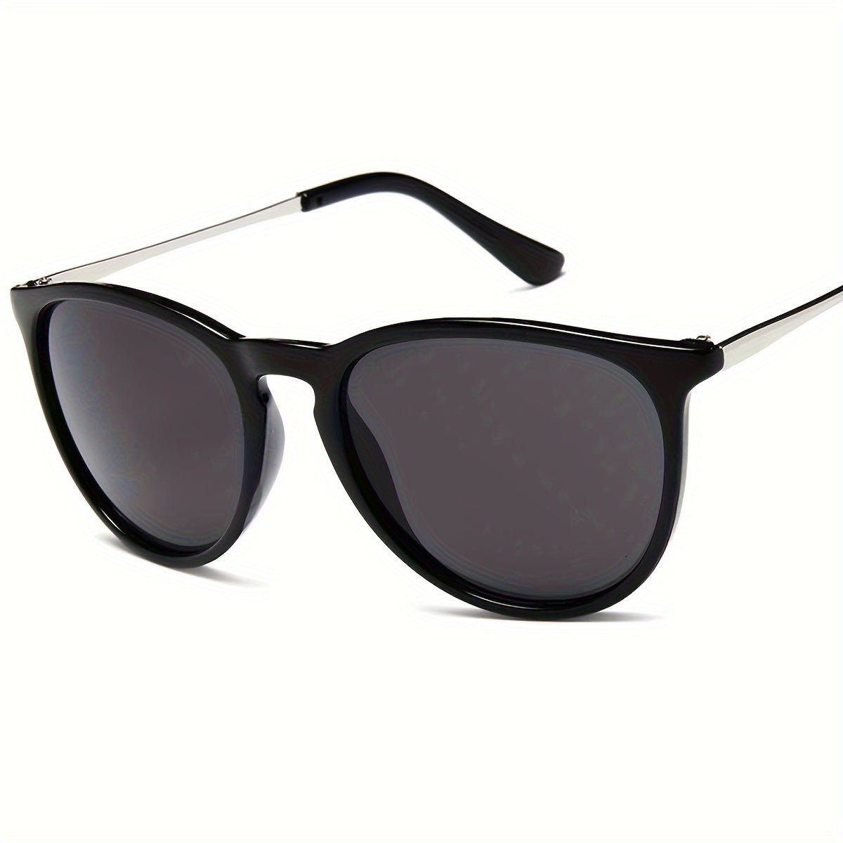 Retro-Stil Sonnenbrille mit Metallrahmen - Schwarz