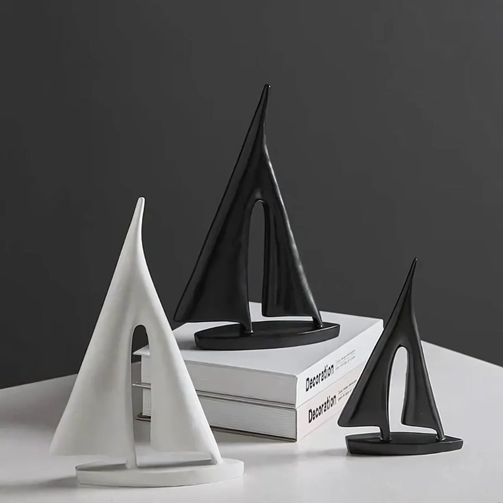 Maritime Tischskulptur - Minimalistisch - Segelboot