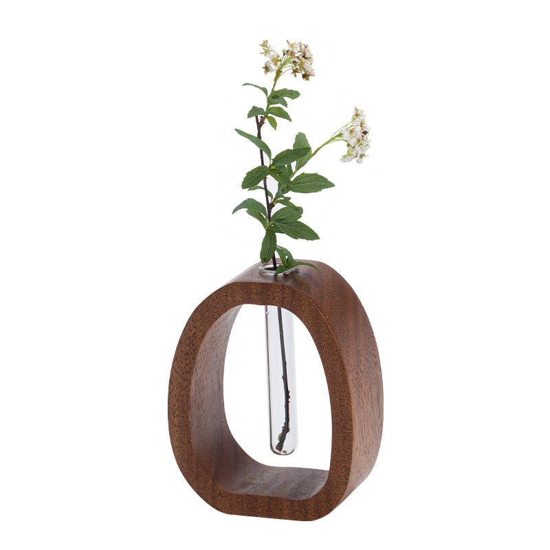 Harmonia Vase - Elegante Holz-Glas-Kreation für Pflanzenliebhaber