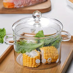 Transparenter Glas-Kochtopf mit Griffen – KookZicht (1360 ml)