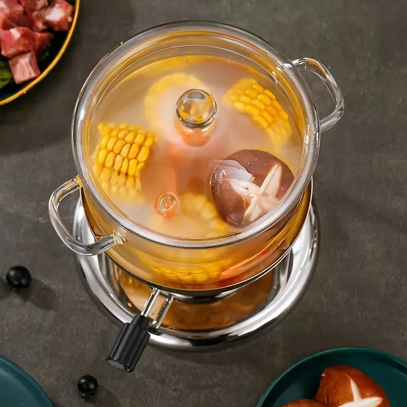 Transparenter Glas-Kochtopf mit Griffen – KookZicht (1360 ml)