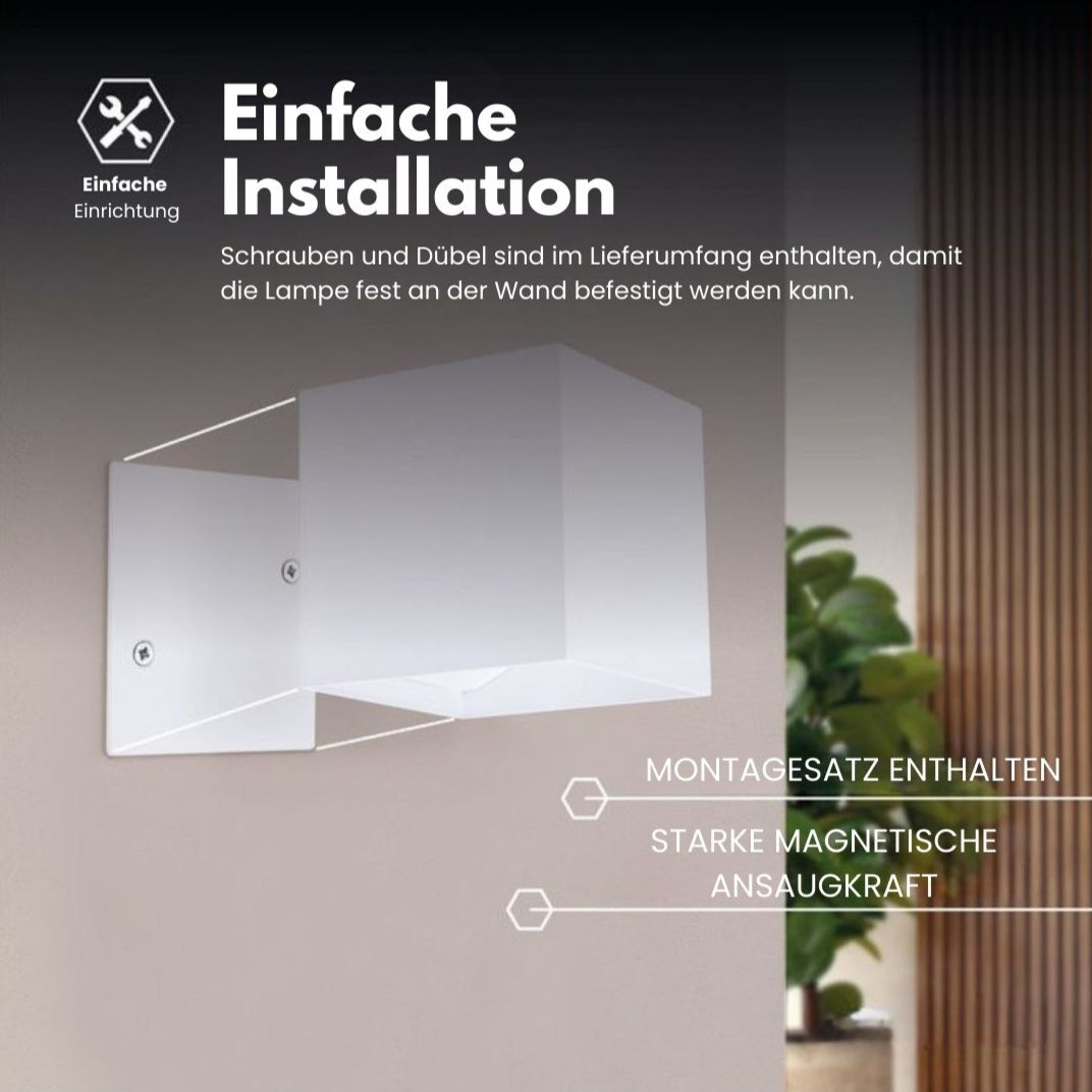 Elegante kabellose Wandlampe mit Sensor und aufladbarem Akku für stilvolle Räume