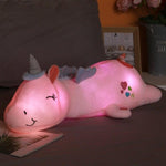 Funkelndes Einhorn-Kuscheltier mit LED-Lichtern | 60 cm