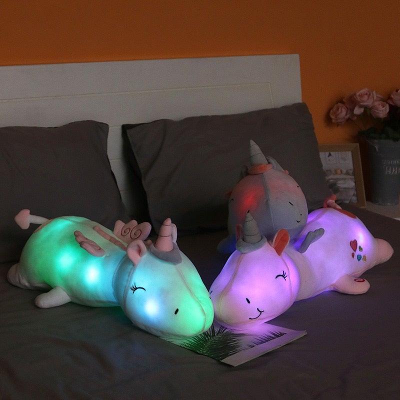 Glitzerndes Einhorn-Licht | Kuscheliger Begleiter mit Regenbogen-LEDs | Ideal für Kinder