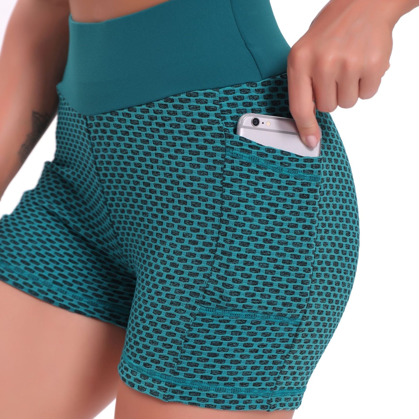 Women's Comfortable High-Waisted Jacquard Yoga Shorts