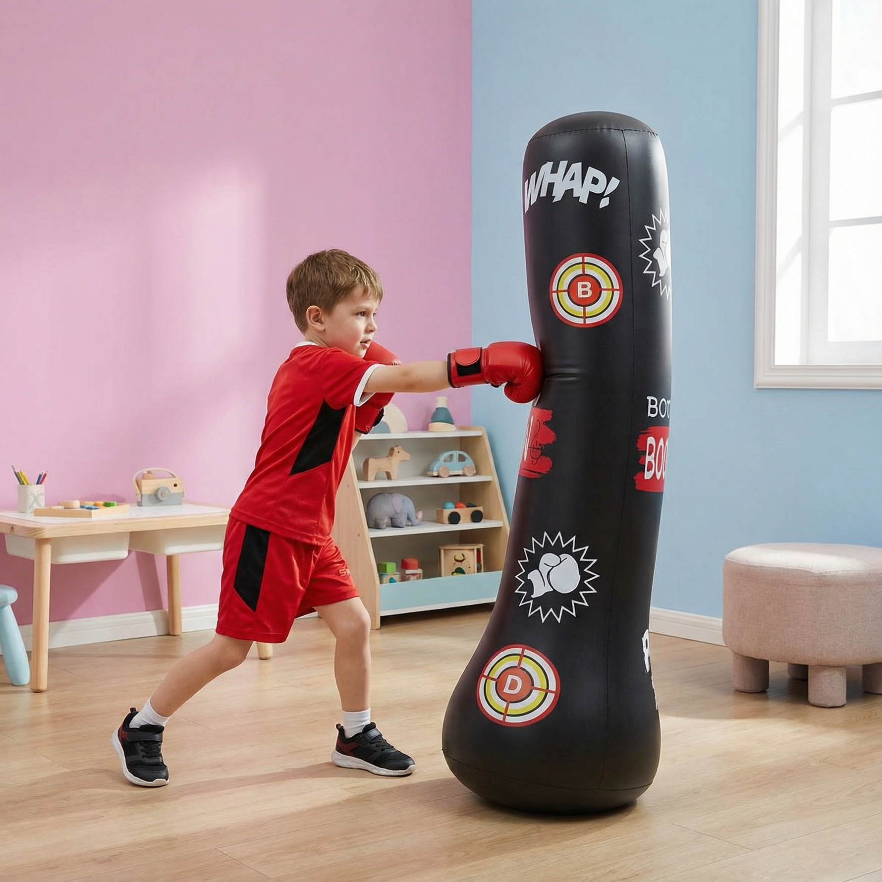 Boxsack für Kinder – Aufblasbar und mit Wasser gefüllt