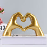 Wooden Sculpture of Heart Hands - Artisan Home Decoration