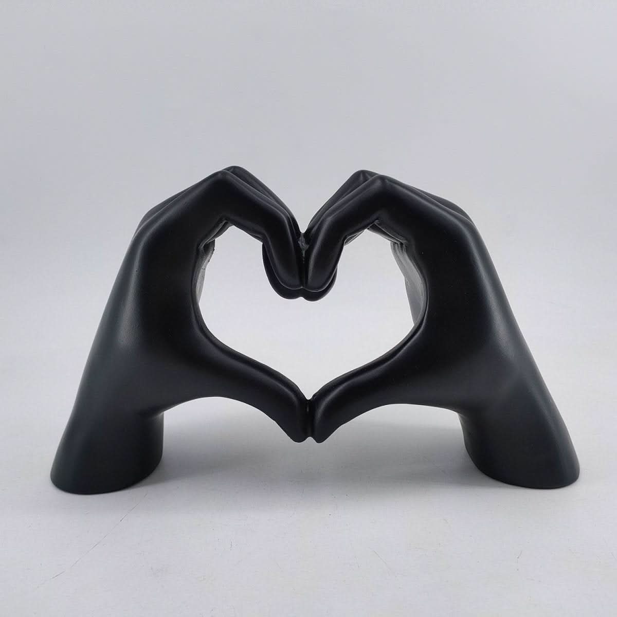 Wooden Sculpture of Heart Hands - Artisan Home Decoration