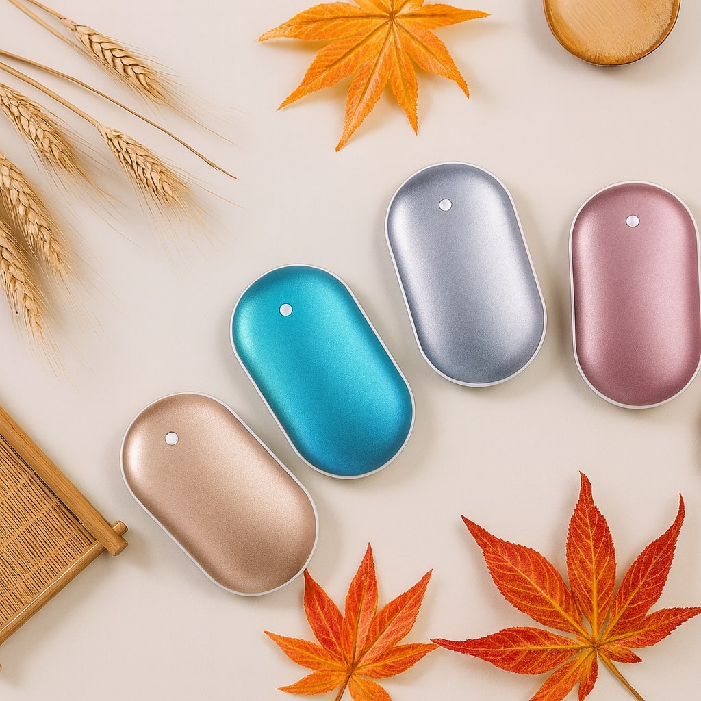 Kompakter Handwärmer mit Powerbank für kalte Tage