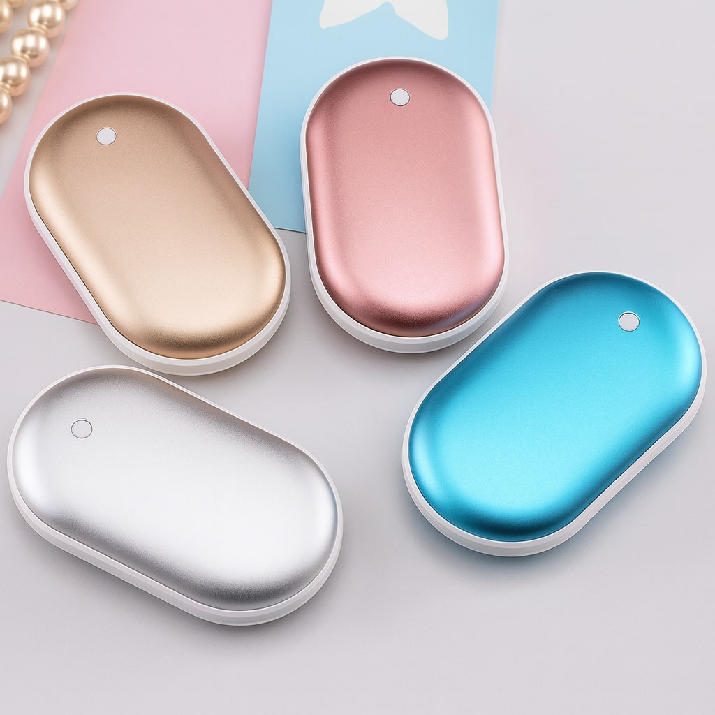 Kompakter Handwärmer mit Powerbank für kalte Tage