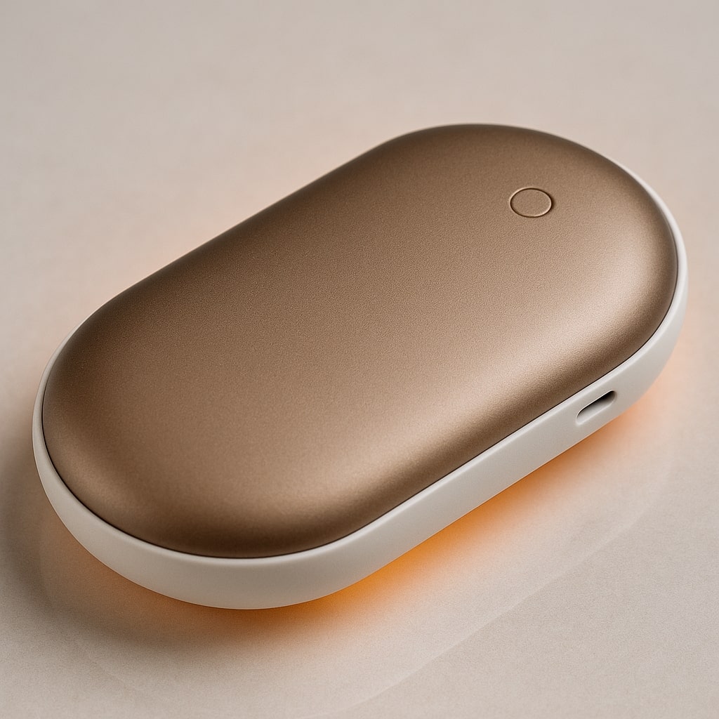 Kompakter Handwärmer mit Powerbank für kalte Tage