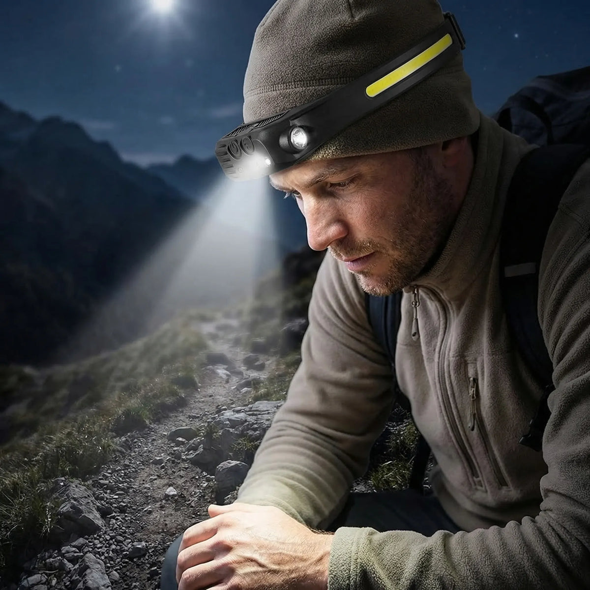 LED Headlamp with USB Rechargeable Feature – Hands-Free for Outdoors