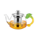 Hitzebeständige Glas-Teeflasche mit Edelstahl-Infuser