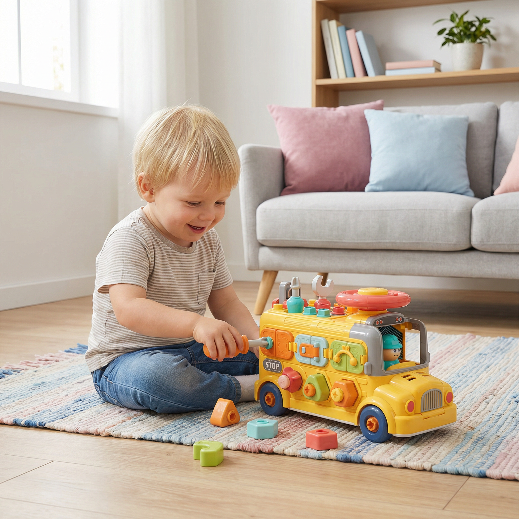 Montessori Schraubspielzeug 7in1 – Lernspiel für Bau und Motorik