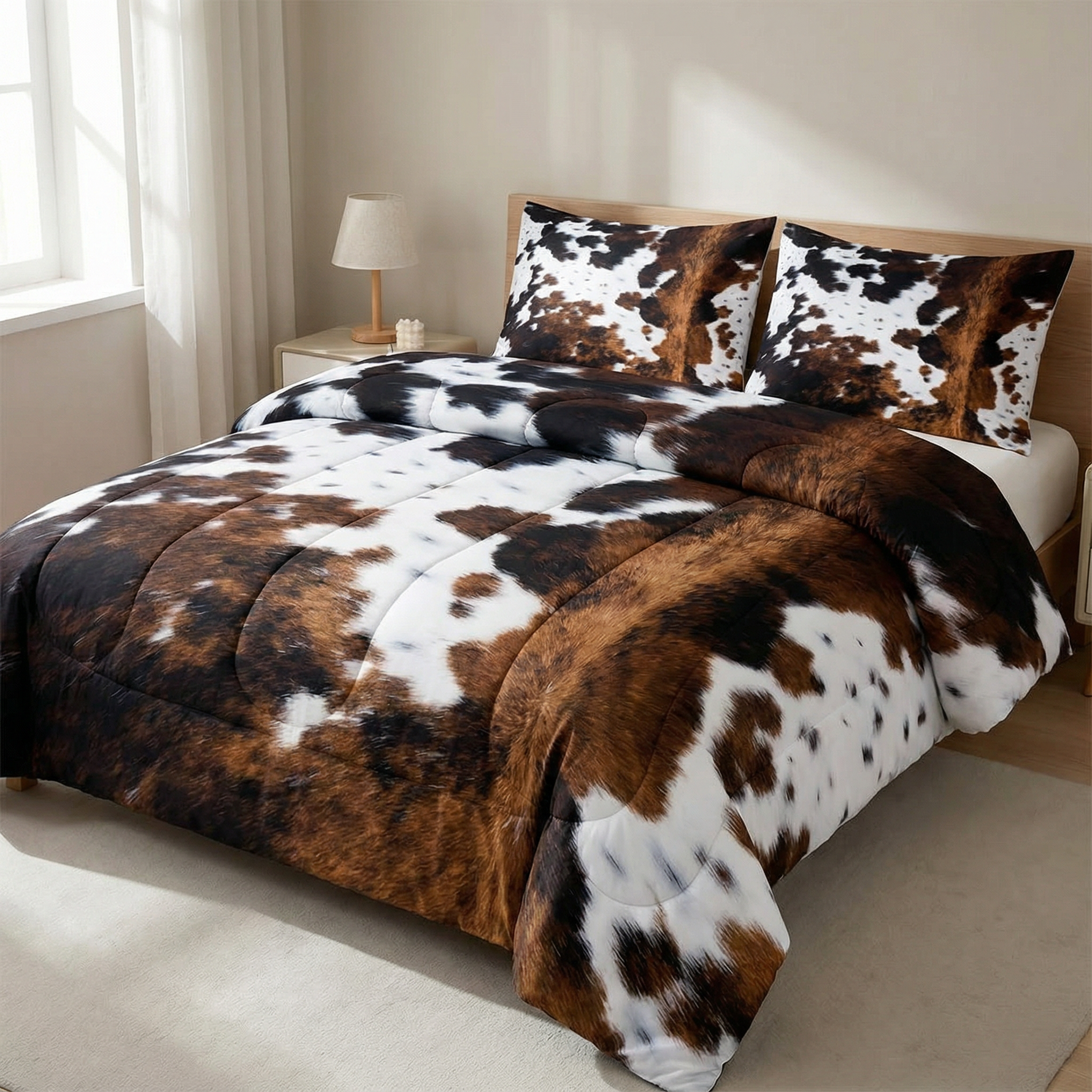 Kuhfell-Muster Bettwäsche Set – Rustikaler Stil für Ihr Schlafzimmer