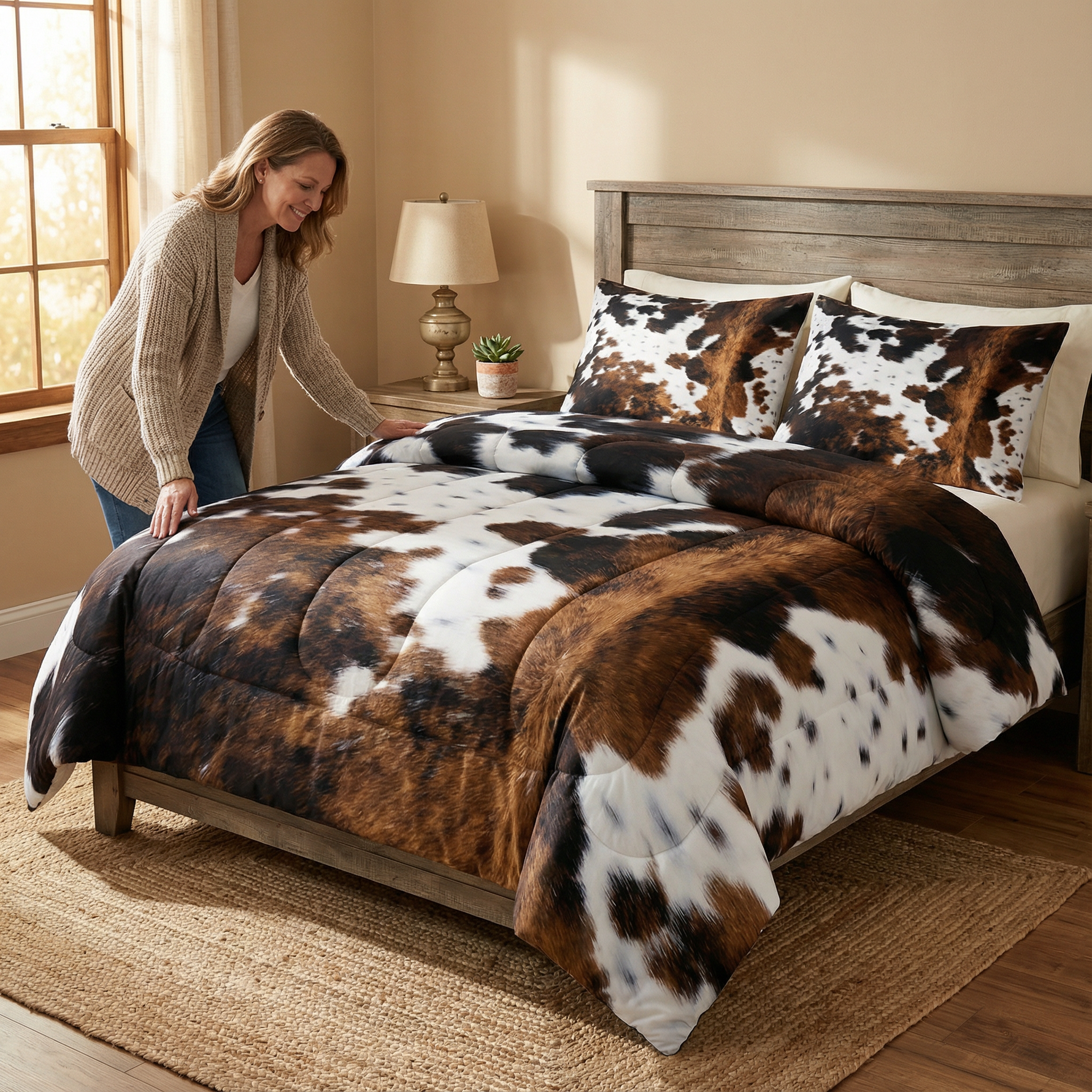 Kuhfell-Muster Bettwäsche Set – Rustikaler Stil für Ihr Schlafzimmer