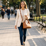 Elegante Hobo-Tasche aus weichem Kunstleder mit Fächern