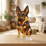 Elegant Crystal German Shepherd Figurine